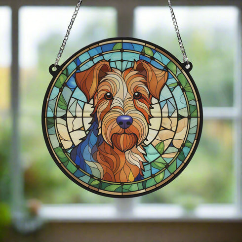 Welsh Terrier Stained Glass Effect Suncatcher